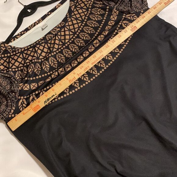 Nanu Size XL long sleeve tan & black mini dress and/or Tunic (depends on height) - Picture 5 of 6